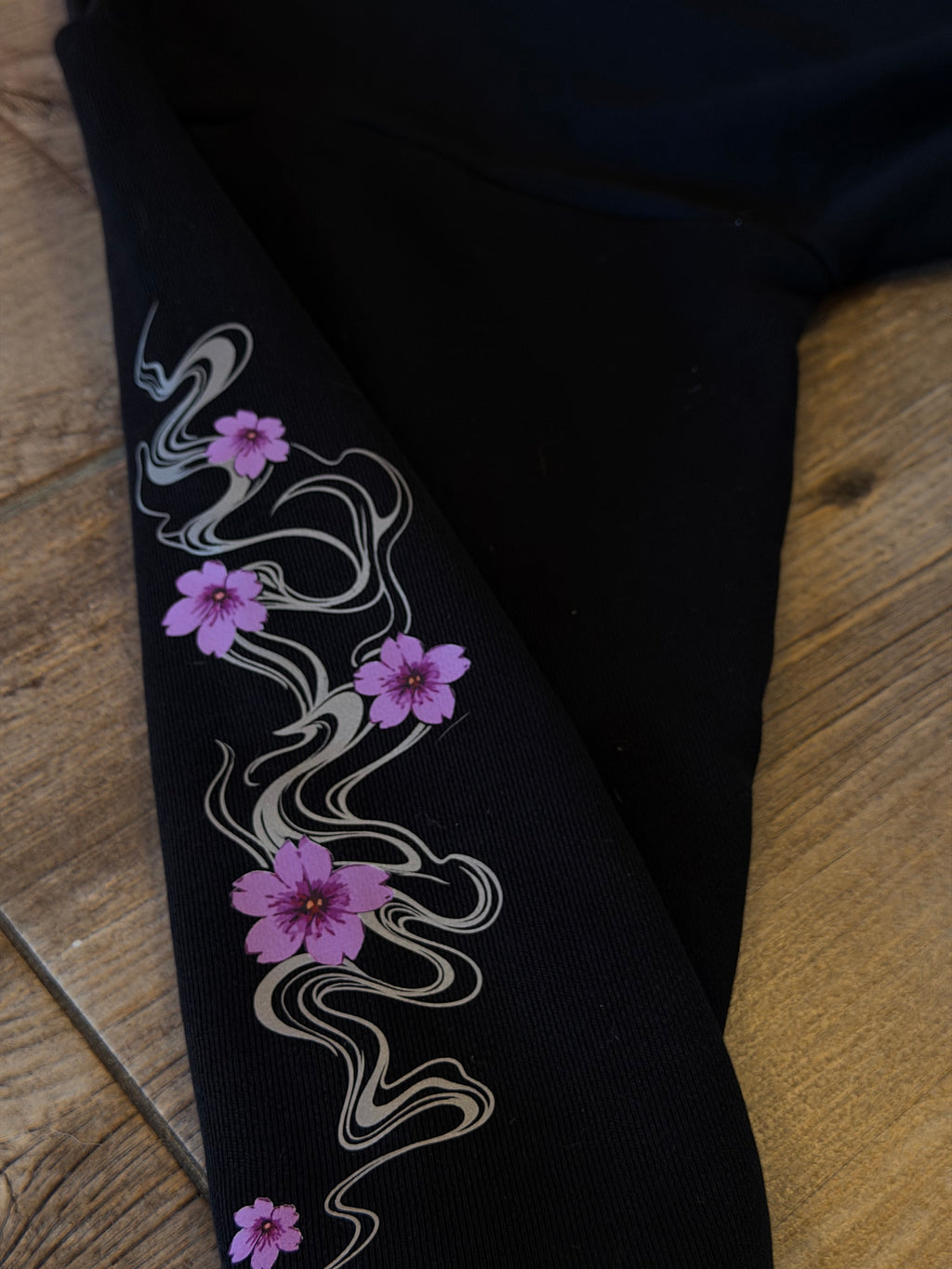 CROP FLOWER - HOODIE BLACK
