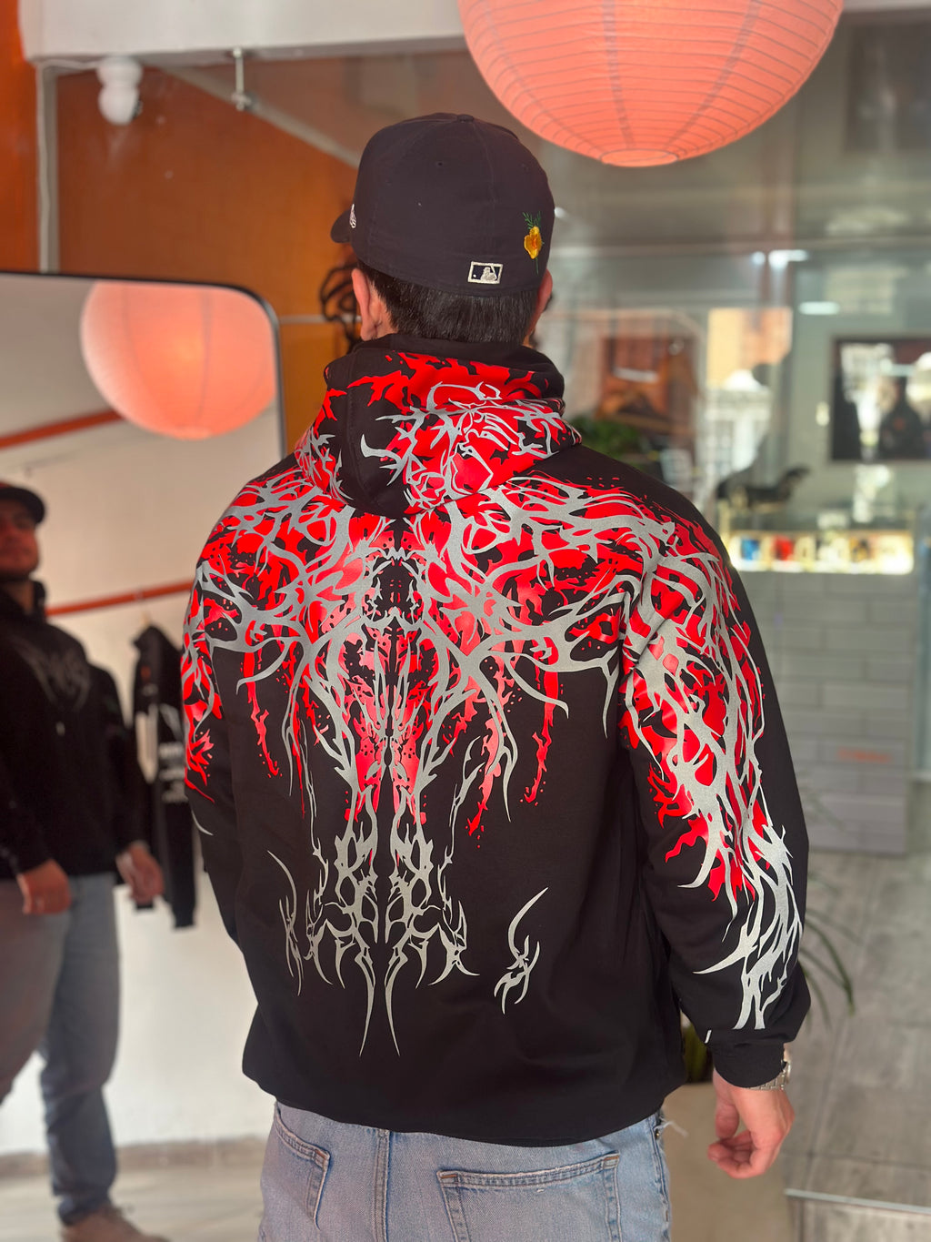 HOODIE MANCHATRIBAL-BLACK