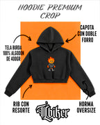 CROP NEOTRIBAL- HOODIE BLACK
