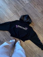 CROP FLOWER - HOODIE BLACK