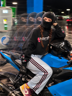 HOODIE RACING FLOR- BLACK