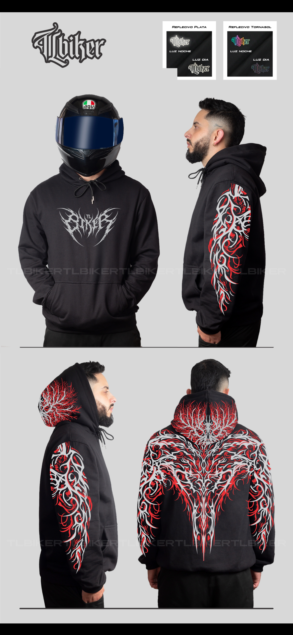 RED NEWTRIBAL- HOODIE BLACK