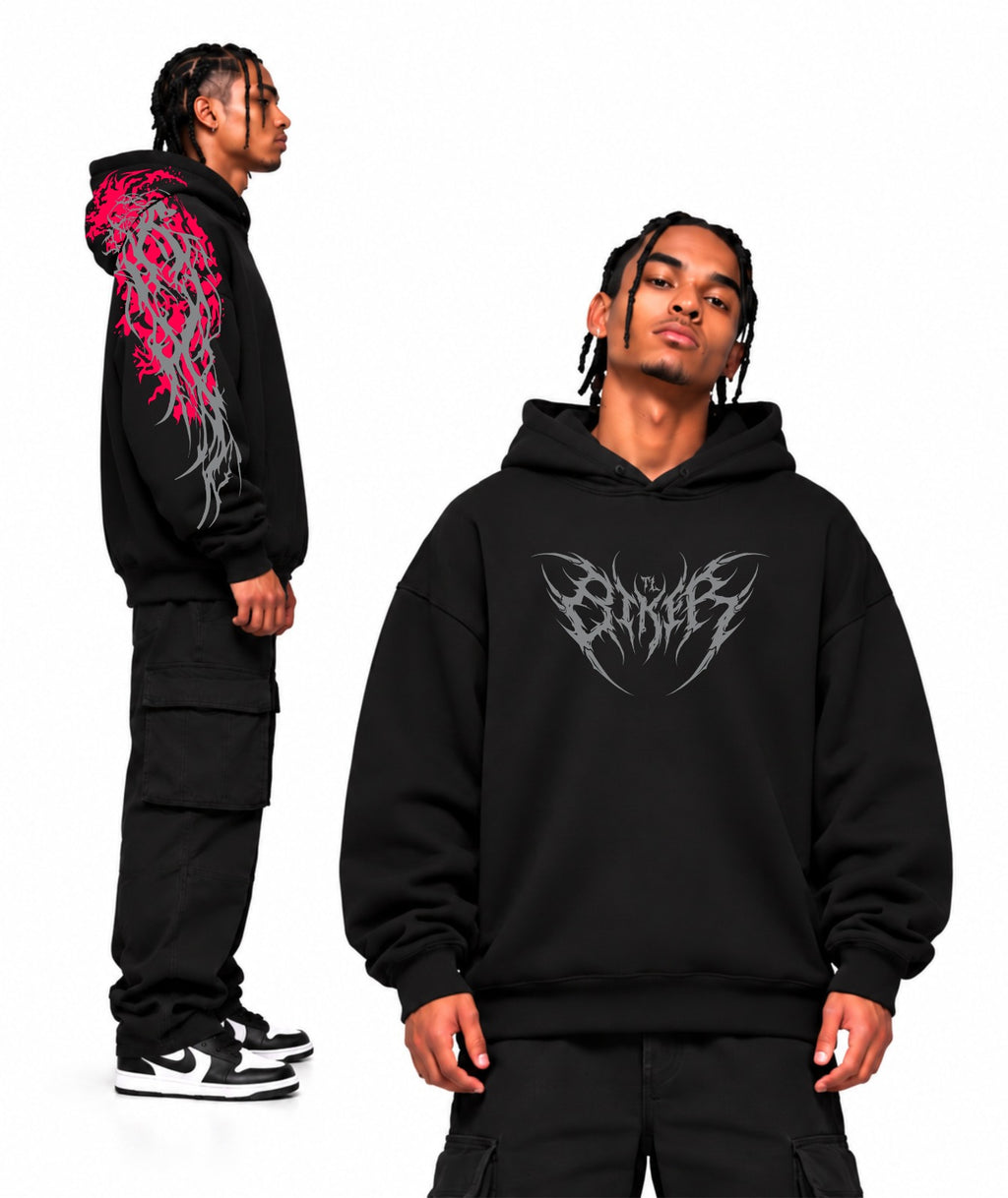 HOODIE MANCHATRIBAL-BLACK