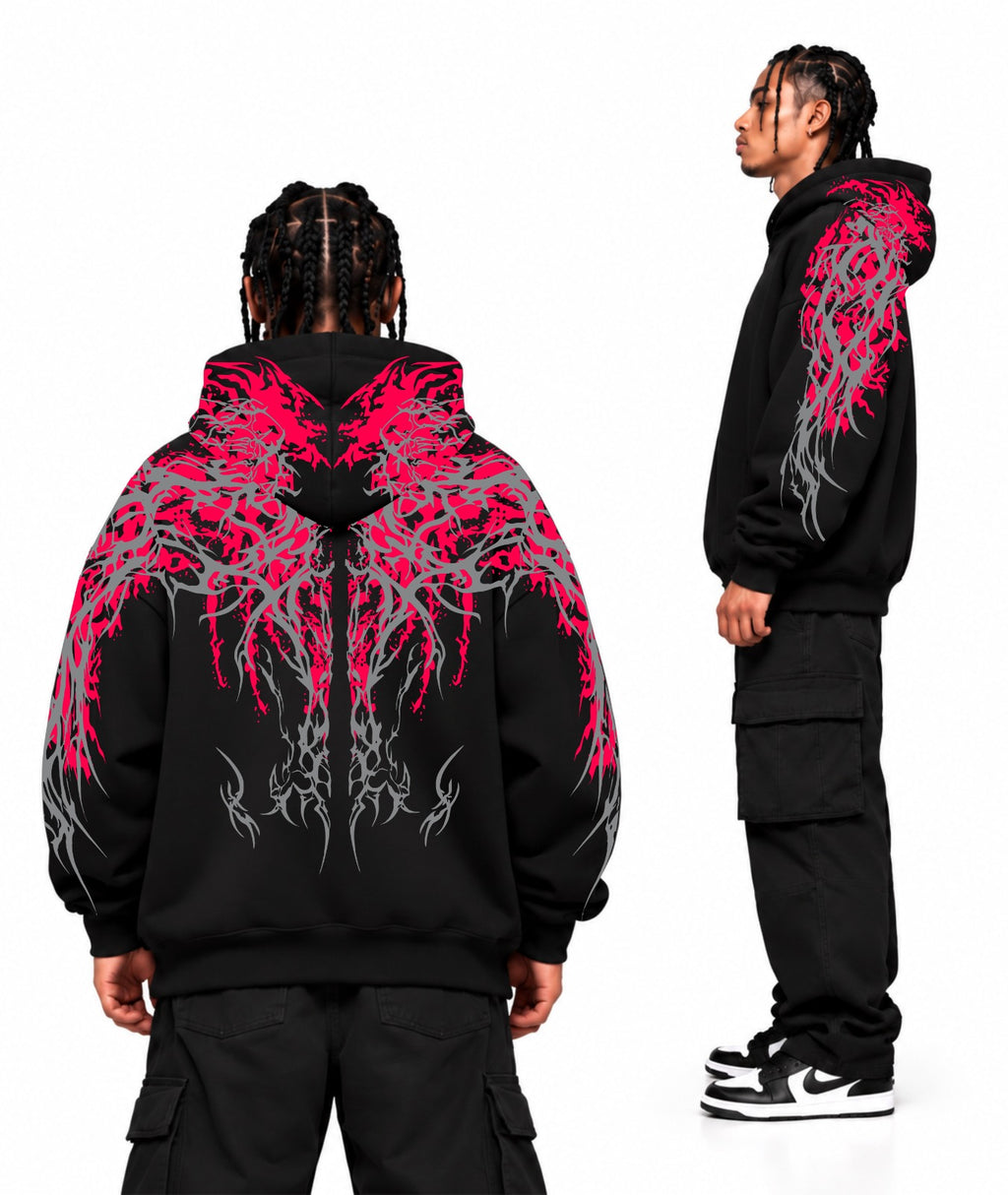HOODIE MANCHATRIBAL-BLACK