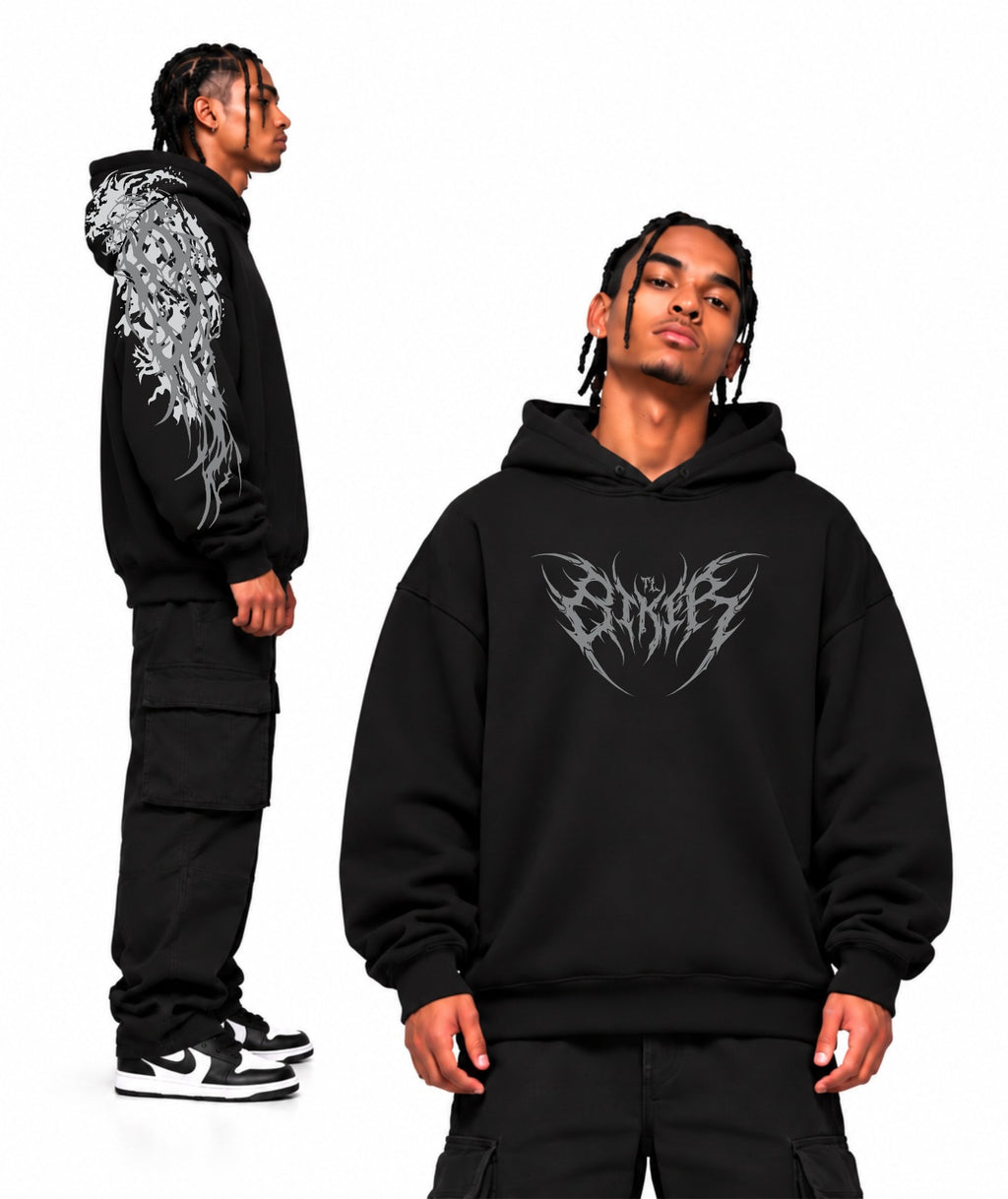 HOODIE MANCHATRIBAL-BLACK
