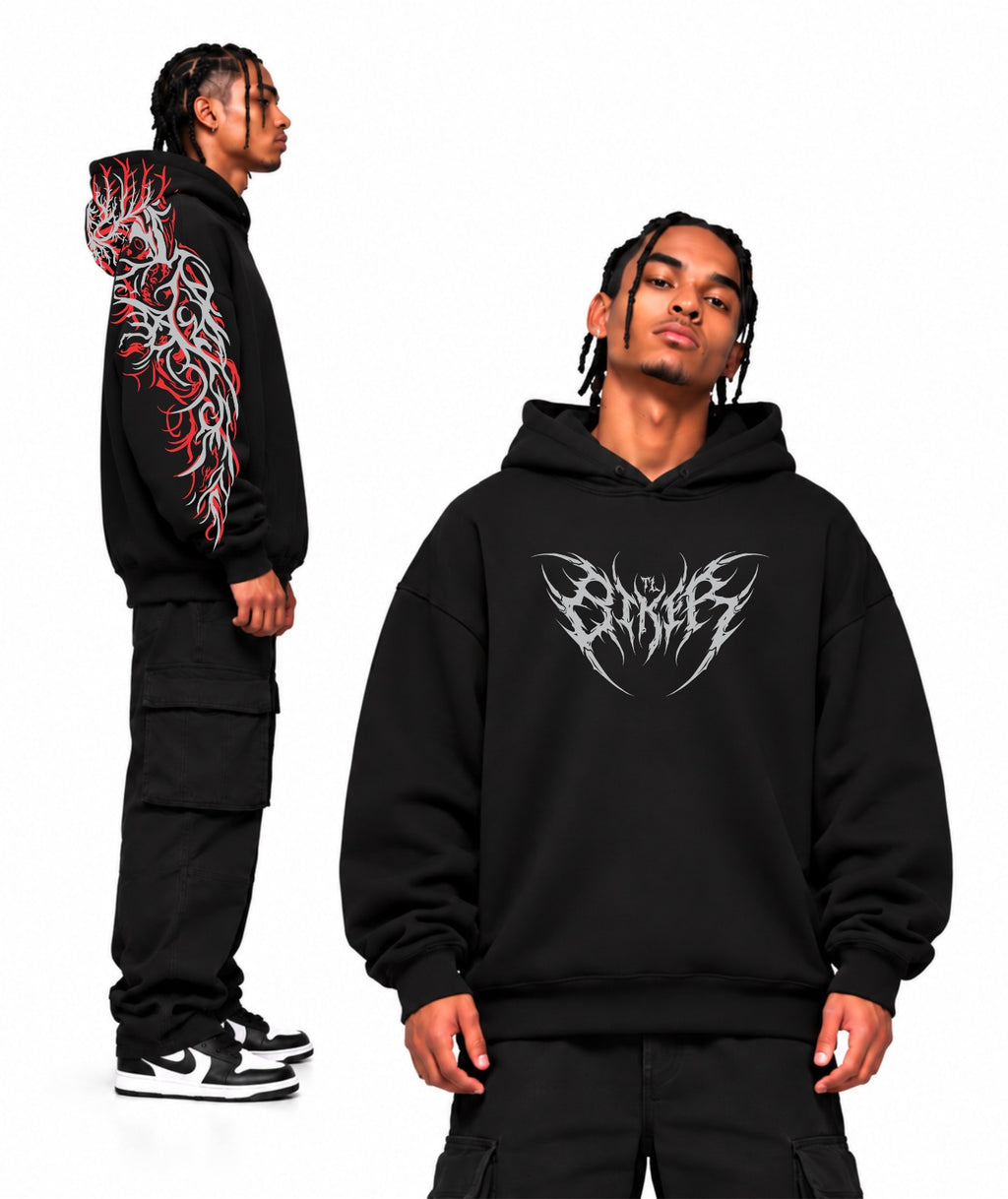 RED NEWTRIBAL- HOODIE BLACK