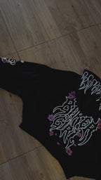 CROP FLOWER - HOODIE BLACK